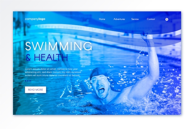 Sport landing page template with image