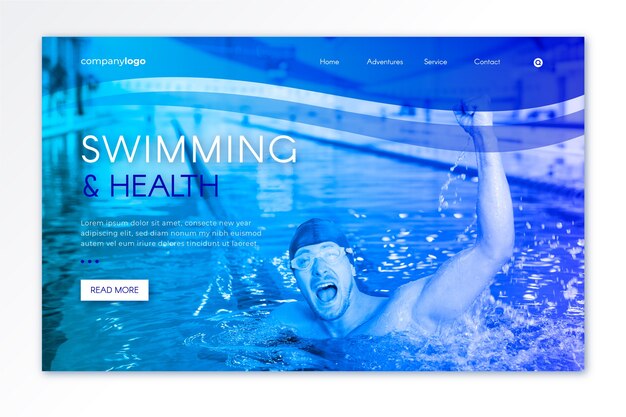 Sport landing page template with image