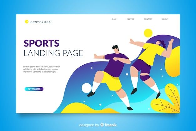 Sport landing page template