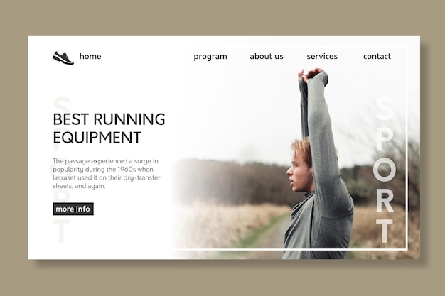 Sport landing page template