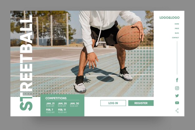 Sport landing page template