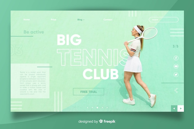 Sport landing page template