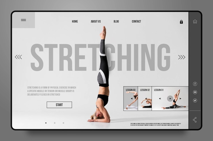 Free Vector sport landing page template