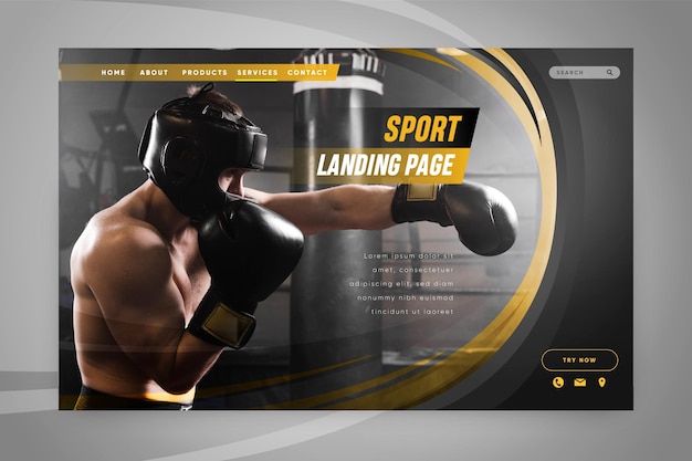 Sport landing page webtemplate