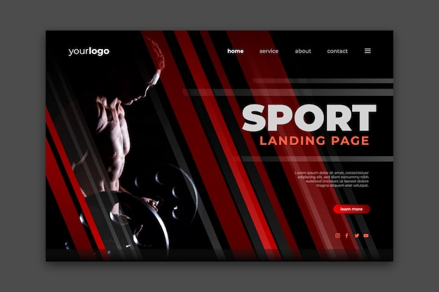 Sport landing page with image