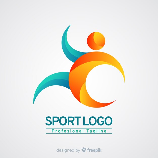 Sport logo template with abstract shapes