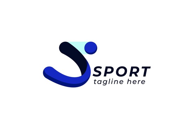 Sport logo template with abstract symbol