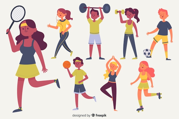 Free vector sport people collection