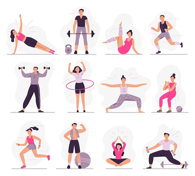 Free Vector  Arms workout set on white background exercises for women  triceps biceps strength