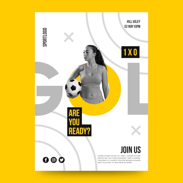 Sport poster design with photo