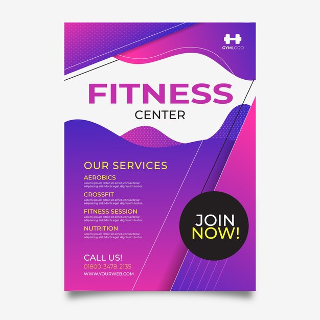 Sport poster style fitness center