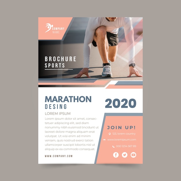Maratona sportiva in stile poster