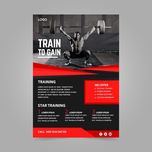 Free vector sport poster style start training