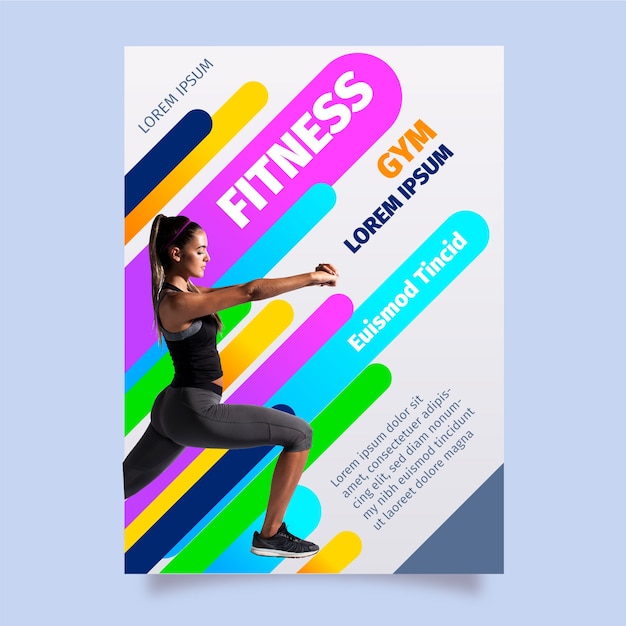 Sport poster template with photo