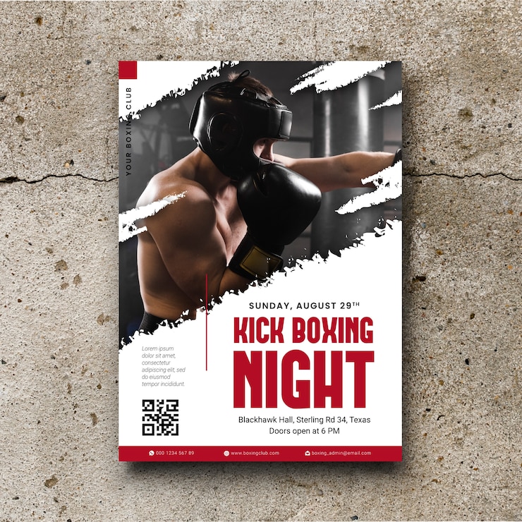 Free Vector sport poster with photo