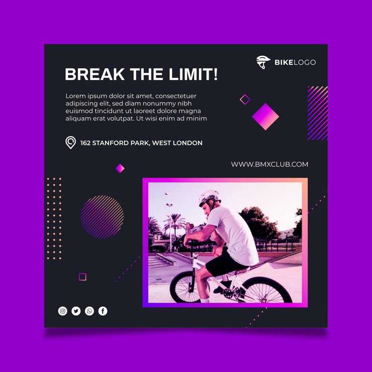 Free Vector sport squared flyer template