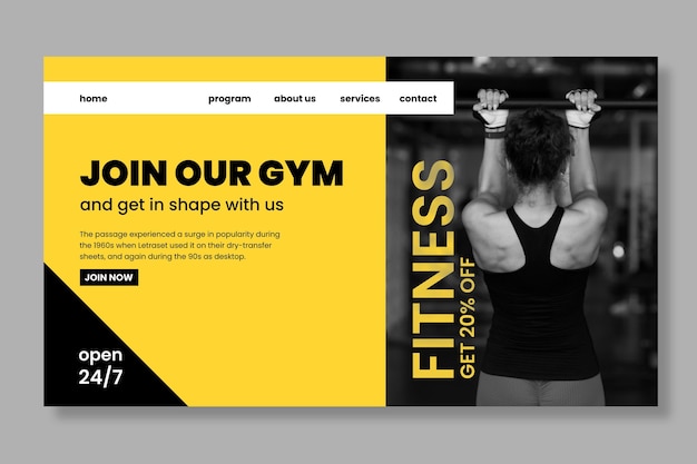 Free vector sport and tech landing page template