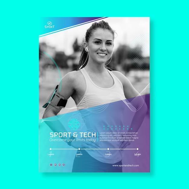 Free vector sport and tech poster template