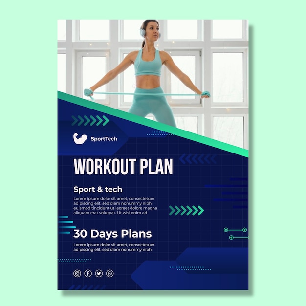Free vector sport and tech poster template