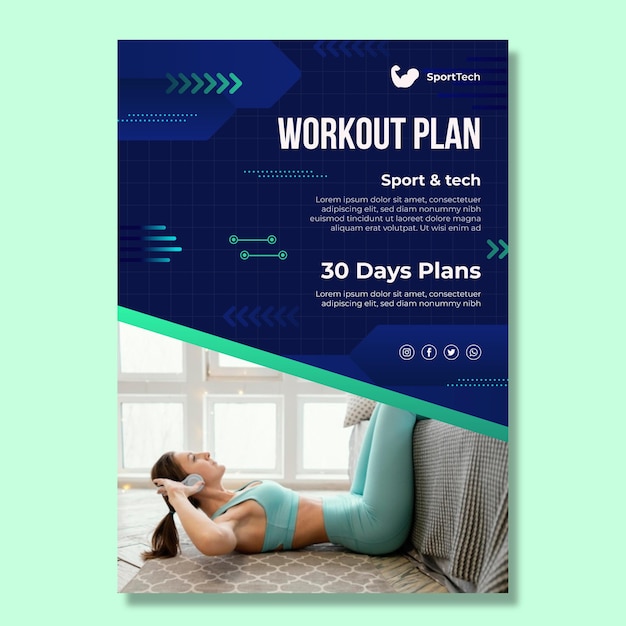 Free vector sport and tech poster template