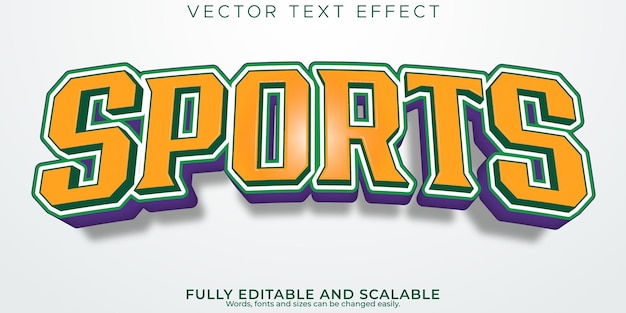 Спортивный текстовый эффект, редактируемый баскетбольный и футбольный стиль текста