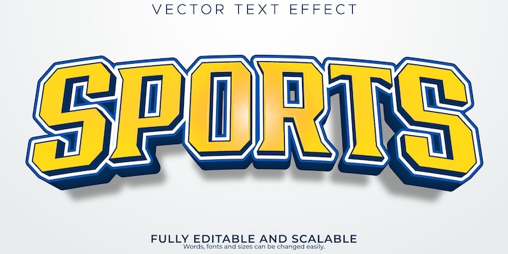 無料Vector スポーツテキスト効果編集可能なバスケットボールとサッカーのテキストスタイル