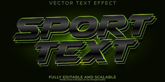 Vettore gratuito sport testo effetto calcio modificabile e stile di testo velocità