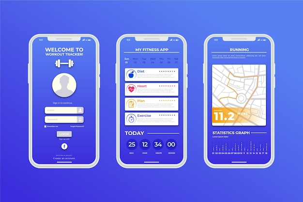 Sport tracker smartphone app template