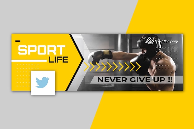 Sport Twitter Header Concept – Free Vector Templates to Download