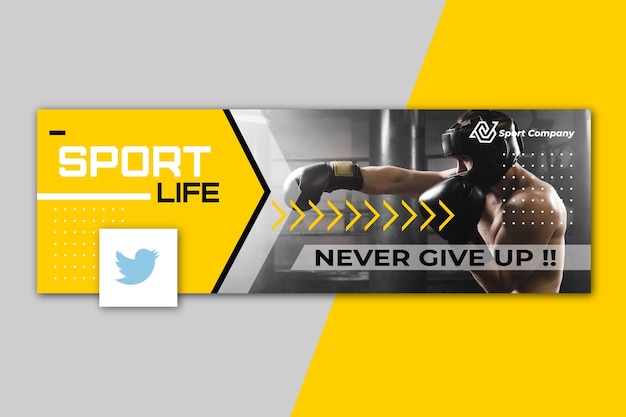 Free vector sport twitter header concept