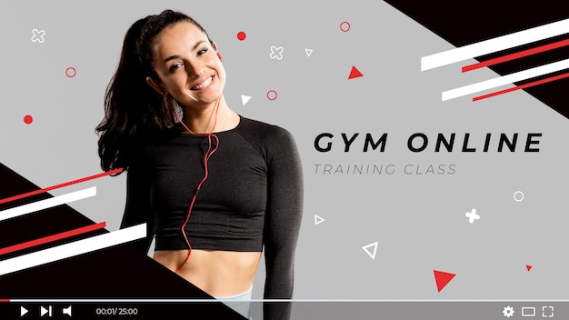 Free vector sport youtube thumbnail template