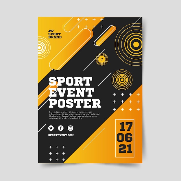 Free vector sporting event poster for 2021 year