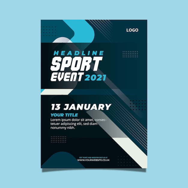 Free vector sporting event template for poster