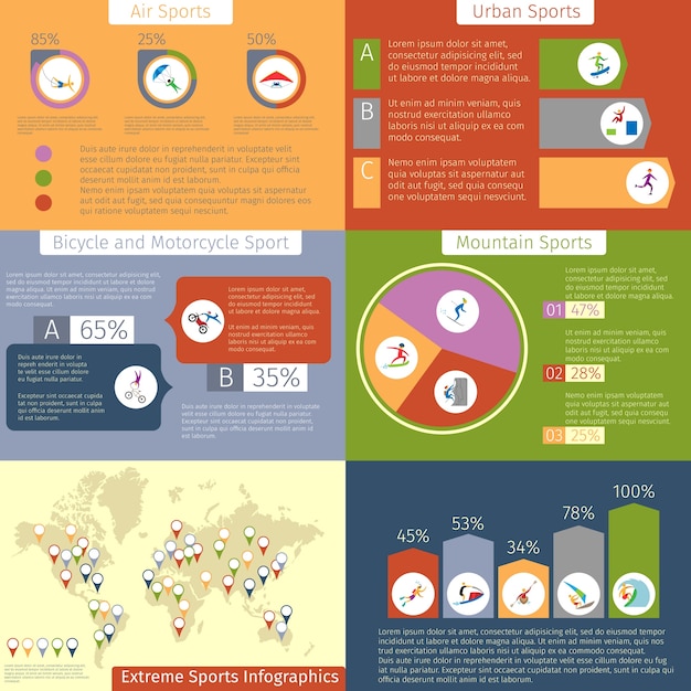 Free vector sports infographic template