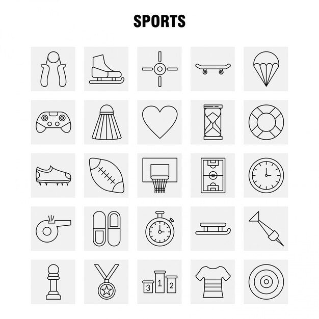 Спортивная линия Icon Set