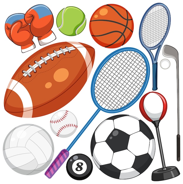 Sports objects collection in vector