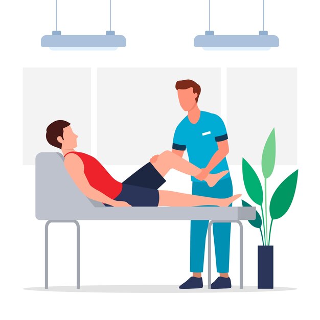 Sports physiotherapy illustration