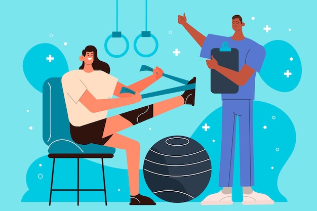 Sports physiotherapy illustration