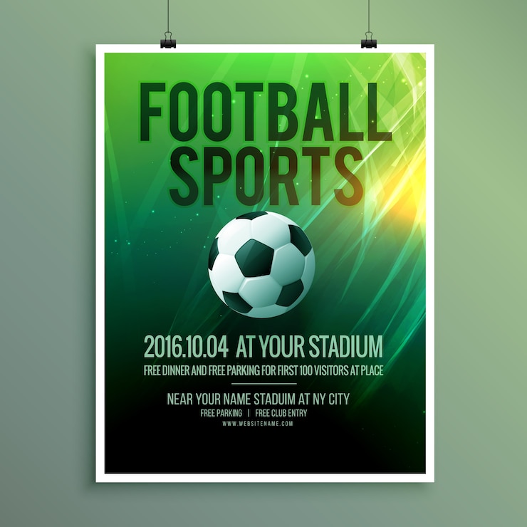 Free Vector sports poster for a football event