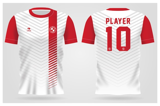 red white soccer jersey