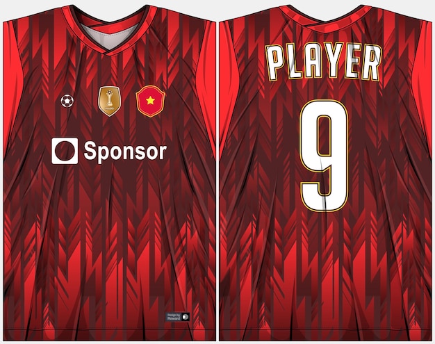 Design della maglietta sportiva pronto per la stampa - maglia da calcio per sublimazione