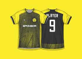 Free vector sports shirt design ready to print football shirt for sublimation