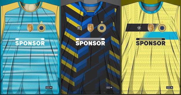 Vettore gratuito design di magliette sportive pronto per la stampa maglia da calcio per sublimazione