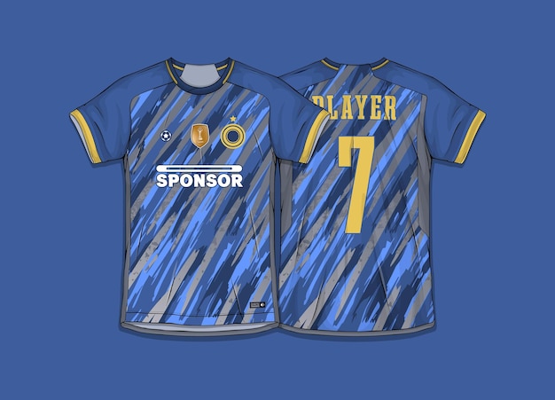 Free vector sports shirt design ready to print football shirt for sublimation