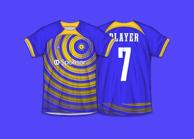 Vettore gratuito design di magliette sportive pronto per la stampa maglia da calcio per sublimazione