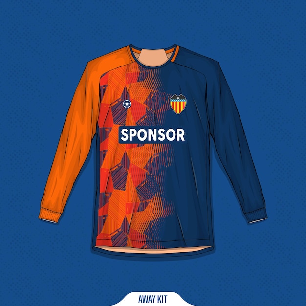 Free vector sports shirt design ready to print football shirt for sublimation