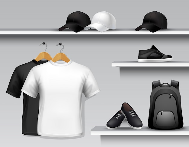 Sportswear store shelf