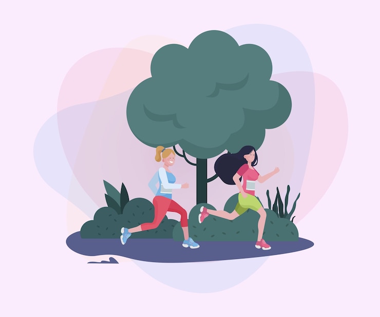 Free Vector sportswomen running marathon vector illustration
