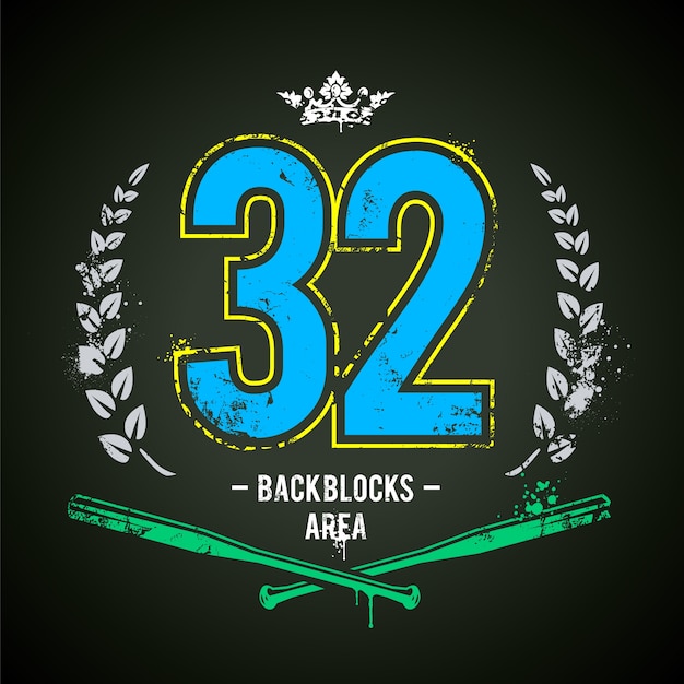 Free vector sporty vintage badge with numbers