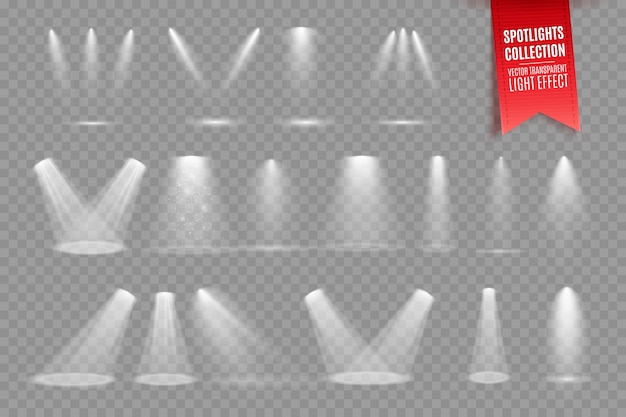 Spotlight isolated on transparent background.  light effect